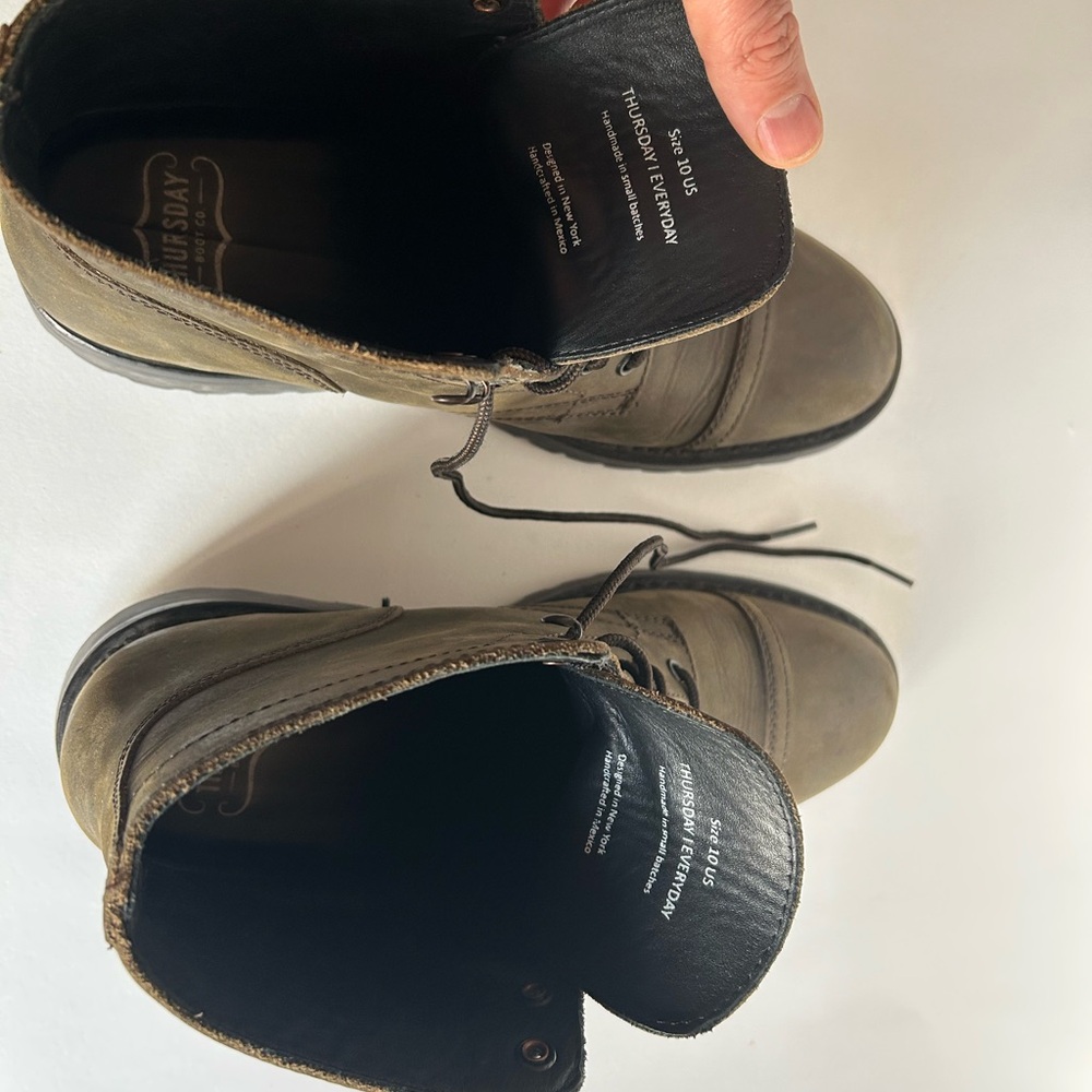 Thursday Men's Dark Olive Brown Leather Boots - Picture 11 of 16